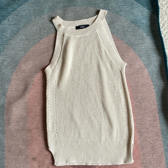 Lulu's Cream Knit Pointelle Tank Top - Picture 2 of 9
